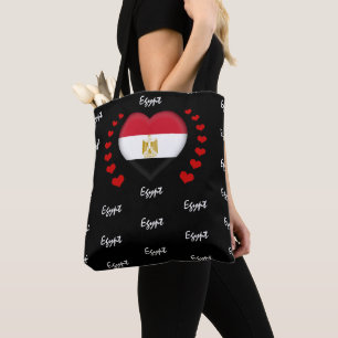 Tote Bag Egypte : Drapeau et coeur, mode/sport du drapeau 