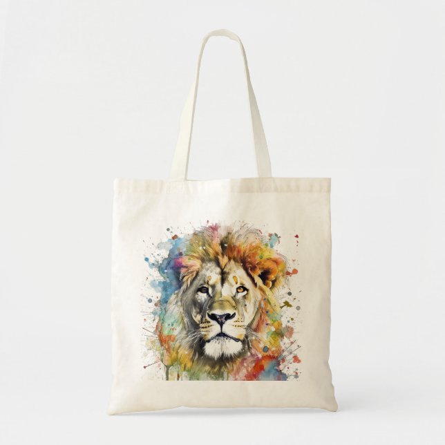 Tote Bag El rey del color - Un león majestuoso (Devant)