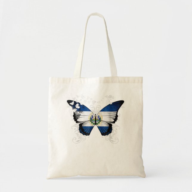 Tote Bag El Salvador Drapeau Chemise Papillon Graphique (Devant)