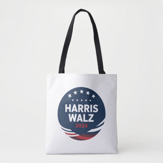 Tote Bag Élection du bouton rétro pour les démocrates Harri (Devant)