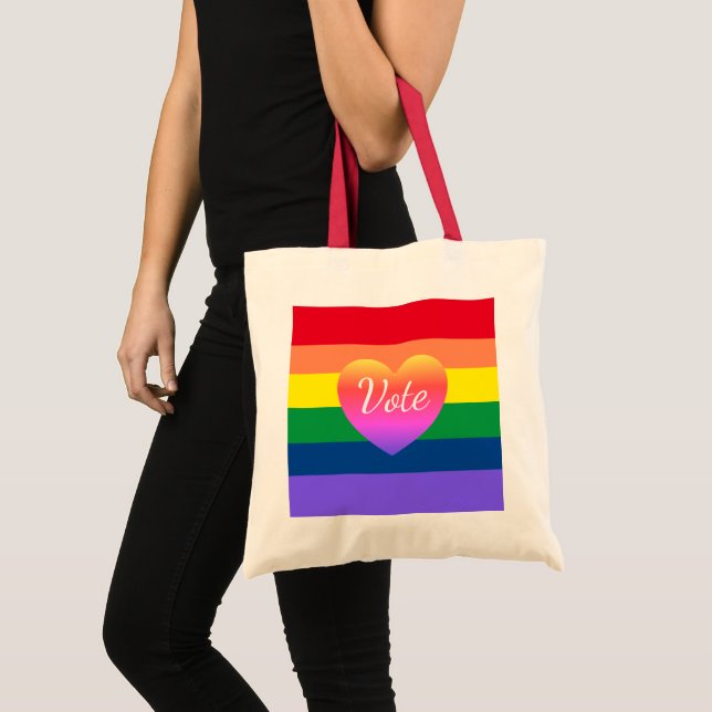 Tote Bag Élection du gay pride Rainbow Vote LBGTQ 2024 (Devant (produit))