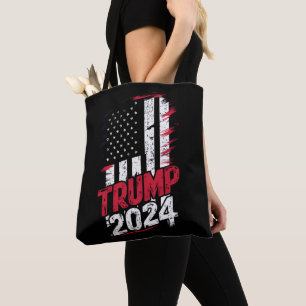 Tote Bag Élection TRUMP 2024 USA Drapeau Vintage
