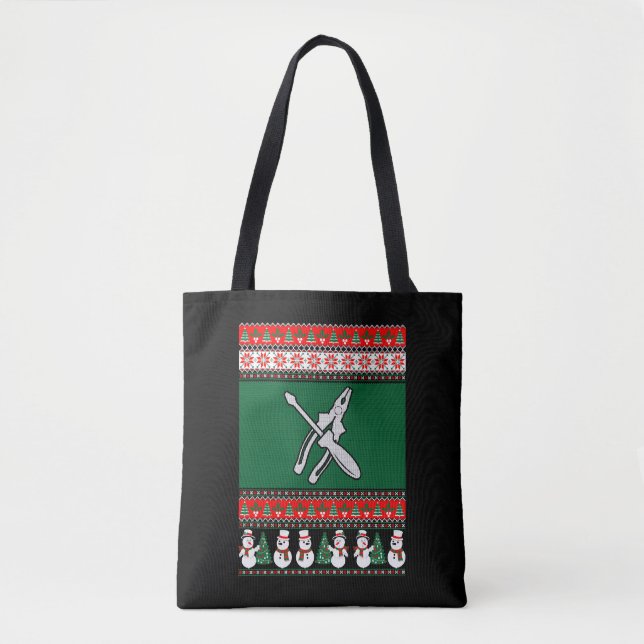 Tote Bag Électricien Vilain Chandail de Noël (Devant)