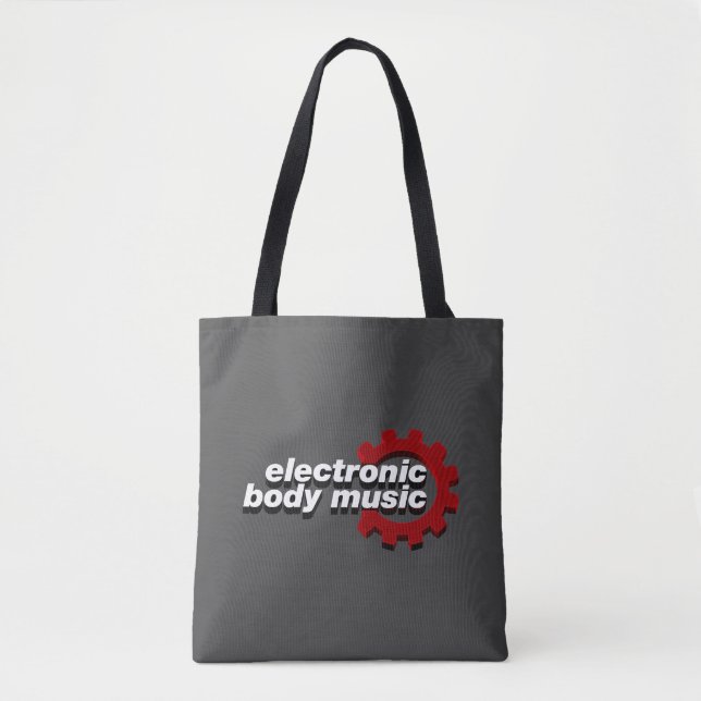 Tote Bag Electronic Body Music EBM lettrage (Devant)