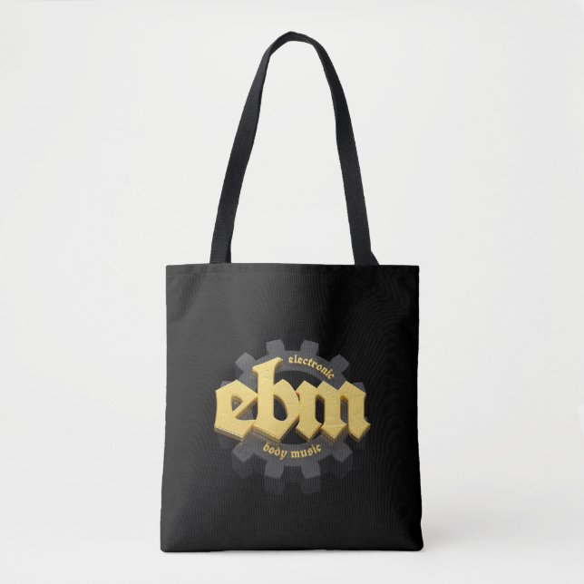 Tote Bag Electronic Body Music EBM lettrage V3 (Devant)