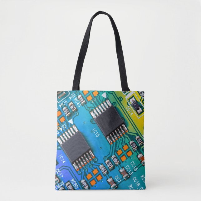 Tote Bag Electronic circuit board close up. background,boar (Devant)