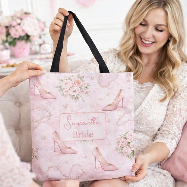 Tote Bag Élégance de mariage à talons hauts rose (Créateur téléchargé)