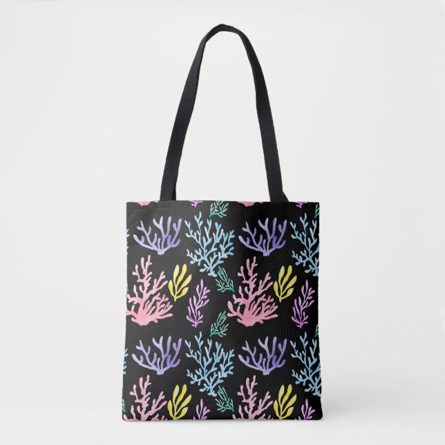 Tote Bag Élégance des récifs de corail : Motif d'aquarelle (Devant)