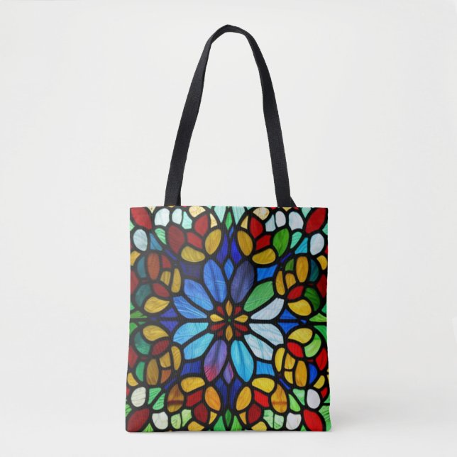 Tote Bag Élégance en verre floral (Devant)