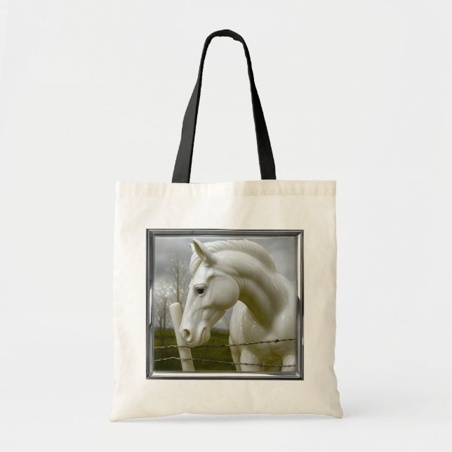 Tote Bag Élégance équine encadrée (Devant)
