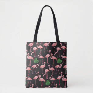 Tote Bag Élégance Flamant rose : Fusion Monstera Vintage.