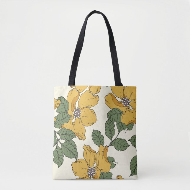 Tote Bag Elégance florale Abstraite, arrière - plan sans so (Devant)