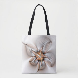 Tote Bag Élégance florale Art Abstrait fractal moderne