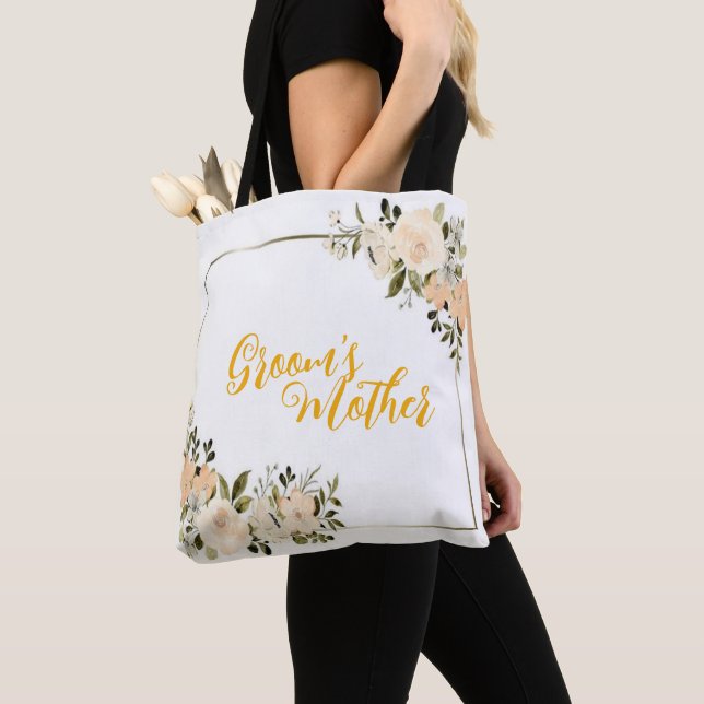 Tote Bag Élégance florissante : Mère du Boho Groom Floral (De près)