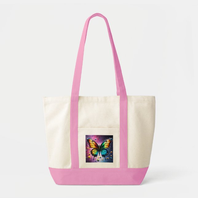 Tote Bag Elégance Fluttering : Exquise Papillon imprimé T (Devant)