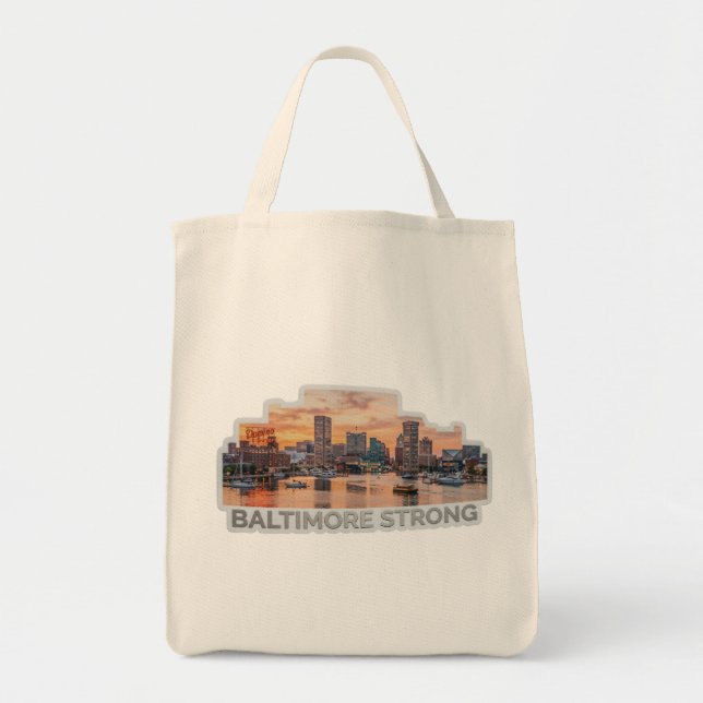 Tote Bag Élégance Métallique : l'Inner Harbor de Baltimore  (Devant)