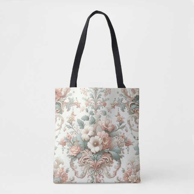 Tote Bag Élégance victorienne : Motifs pastel doux (Devant)
