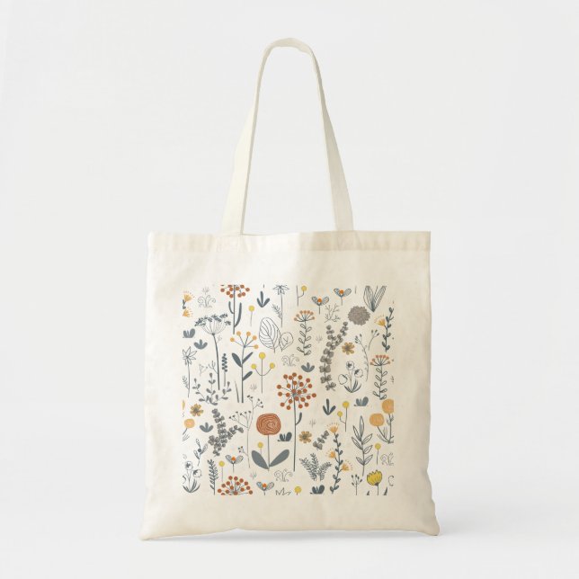 Tote Bag Élégant Abstrait Floral sans couture Motif (Devant)