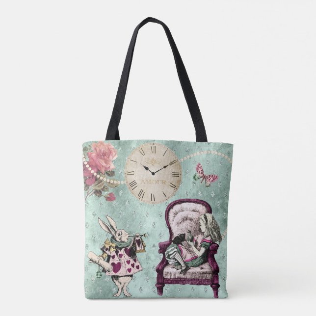 Tote Bag Élégant Alice Double Côté Au Pays Des Merveilles (Dos)