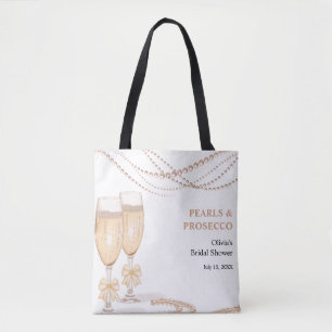 Tote Bag Élégant Arc d'Or Perles et Prosecco Enterrement de