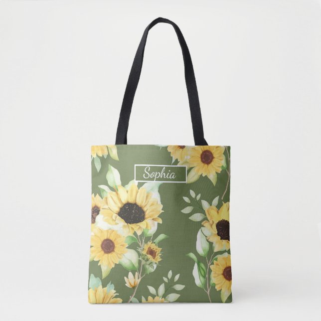 Tote Bag Elégant Art de forme verte bio pour cadeaux (Devant)