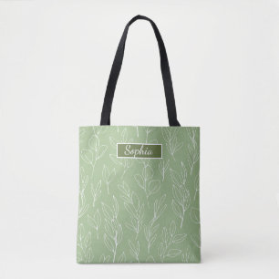 Tote Bag Elégant Art de forme verte bio pour cadeaux