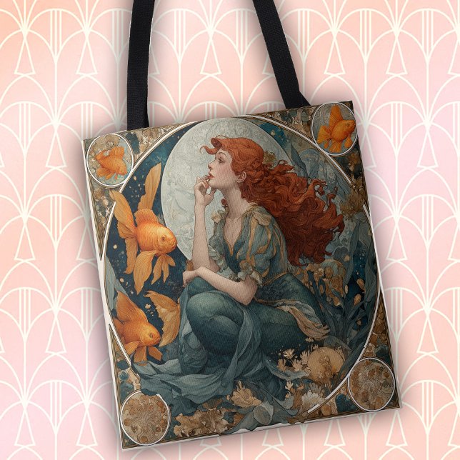 Tote Bag Elegant Art Nouveau Mermaid (Créateur téléchargé)