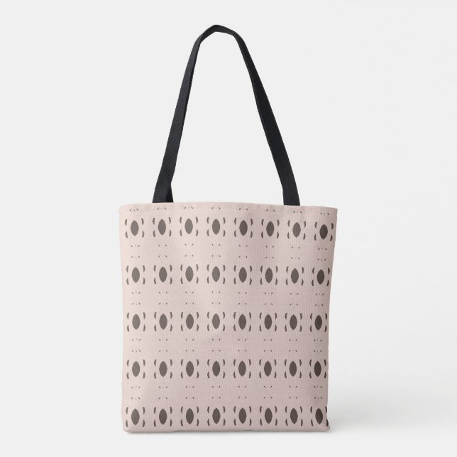 Tote Bag Elégant Beige élégant et Motif ovale Brown (Dos)
