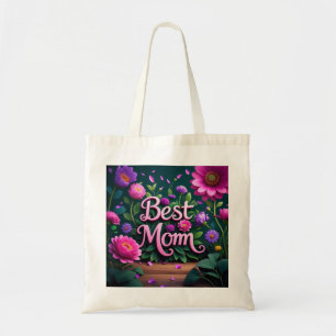 Tote Bag Elégant Belle Meilleure Maman Fleurs