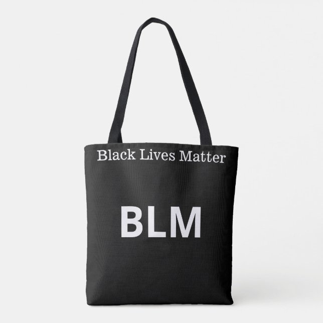 Tote Bag Élégant blanc vie matière BLM texte sur noir (Dos)