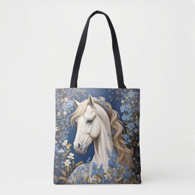Tote Bag Elégant Blancs Et Oublier-Me-Nots (Devant)