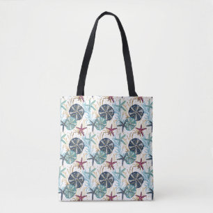Tote Bag Elégant bleu et or Océan Motif trésors