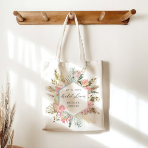 Tote Bag élégant blush bohème floral Shower de Mariage