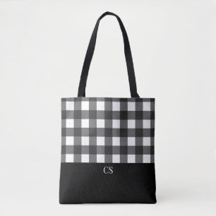 Tote Bag Élégant Buffle noir blanc plaqué avec Monogramme