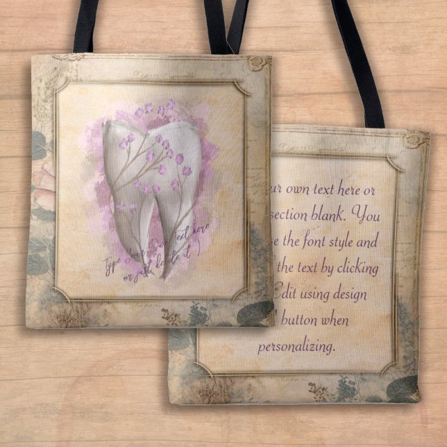 Tote Bag Élégant cadeau dentaire Vintage à l'ancienne (Créateur téléchargé)