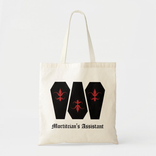 Tote Bag Elégant cercueil gothique Mortician's Assistant mi (Devant)