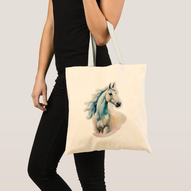Tote Bag Élégant Cheval aquarelle (Devant (produit))