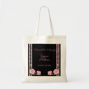 Tote Bag Élégant Chic Coin Bouquet de Roses Mariage
