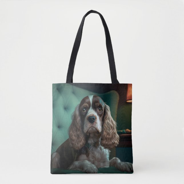 Tote Bag Elégant Cocker Spaniel Classic Portrait Design (Devant)