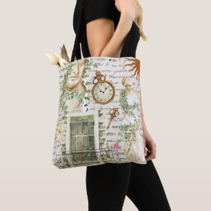 Tote Bag Elégant collage arrière - plan statue grecque aqua