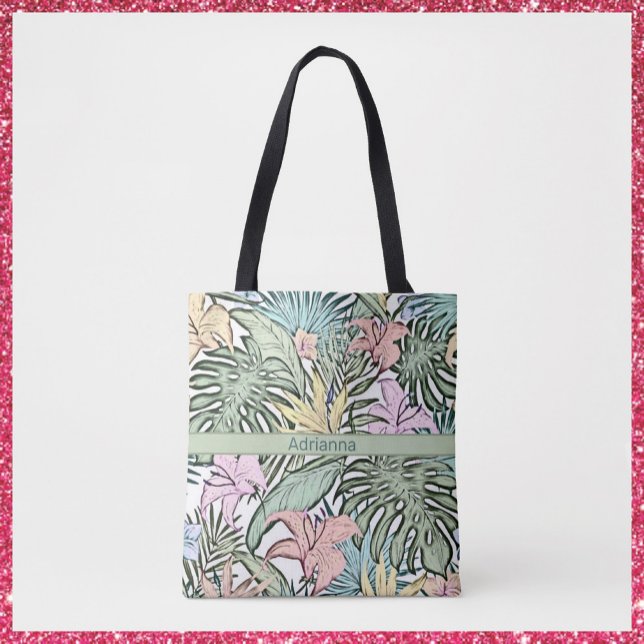 Tote Bag Élégant coloré Tropical Floral (Créateur téléchargé)