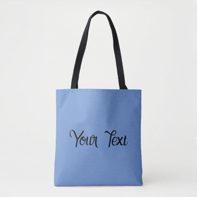 Tote Bag Élégant Cornflower Blue Ajouter votre propre texte (Devant)