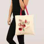 Tote Bag Élégant crapaud floral Nom personnalisé<br><div class="desc">Le magnifique aquarelle fleurie pie fourre-tout avec un nom personnalisé. Fait une belle idée cadeau personnalisée pour vos demoiselles d'honneur. L'art floral élégant avec un script cursif rouge nom personnalisé. Personnalisez ce sac élégant en remplaçant le nom de l'échantillon Stephanie par un nom personnalisé de votre choix.</div>
