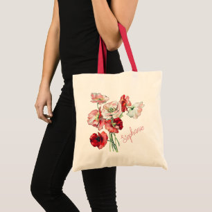 Tote Bag Élégant crapaud floral Nom personnalisé