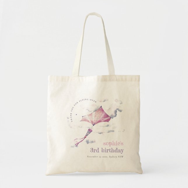 Tote Bag Elégant Cute Rose Flying Kite Sky Nuds Anniversair (Devant)