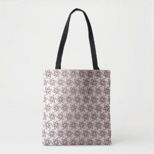 Tote Bag Élégant Design Chic Chic Noir & Fleur Violet
