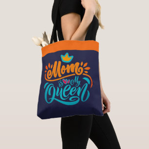 Tote Bag Elegant Design Typografy Maman Is My Queen