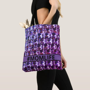 Tote Bag Élégant diamants de pierres précieuses violettes