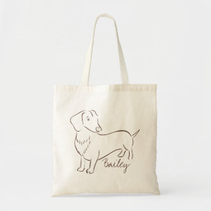 Tote Bag Elégant Dog Dachshund Sur Mesure.