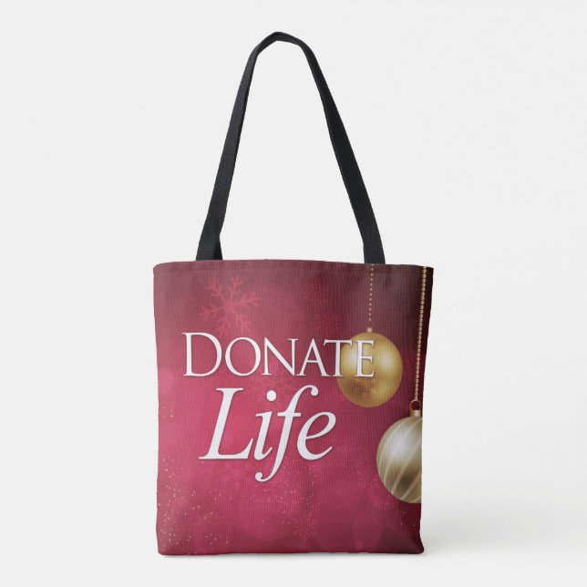 Tote Bag Élégant don de vie Noël (Dos)